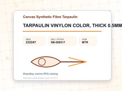 TARPAULIN VINYLON COLOR, THICK 0.5MM 920MM WIDTH - Canvas Synthetic Fibre Tarpaulin - IMPA 232247 - UOM MTR