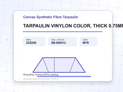 TARPAULIN VINYLON COLOR, THICK 0.75MM 920MM WIDTH - Canvas Synthetic Fibre Tarpaulin - IMPA 232242 - UOM MTR