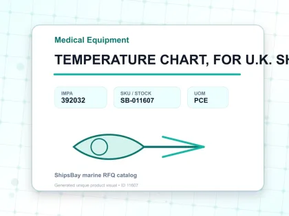 TEMPERATURE CHART, FOR U.K. SHIPS - Medical Equipment - IMPA 392032 - UOM PCE
