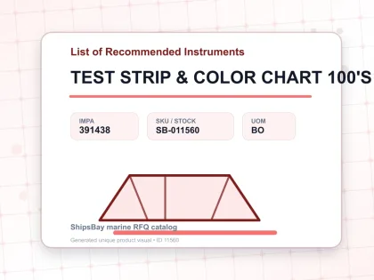 TEST STRIP & COLOR CHART 100'S - List of Recommended Instruments - IMPA 391438 - UOM BO