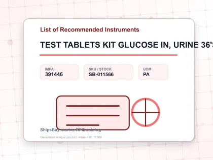 TEST TABLETS KIT GLUCOSE IN, URINE 36'S - List of Recommended Instruments - IMPA 391446 - UOM PA