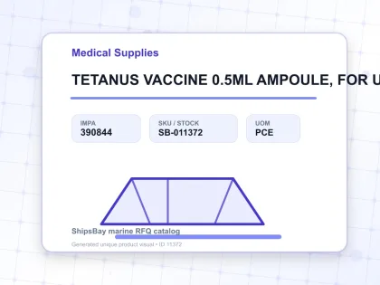 TETANUS VACCINE 0.5ML AMPOULE, FOR U.K. SHIPS - Medical Supplies - IMPA 390844 - UOM PCE
