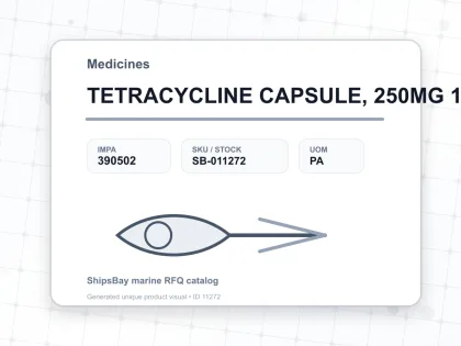 TETRACYCLINE CAPSULE, 250MG 100CAP - Medicines - IMPA 390502 - UOM PA