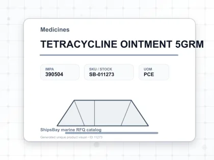 TETRACYCLINE OINTMENT 5GRM - Medicines - IMPA 390504 - UOM PCE