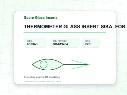 THERMOMETER GLASS INSERT SIKA, FOR 292B -30-50DEG.C 160MM - Spare Glass Inserts - IMPA 652343 - UOM PCE