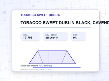 TOBACCO SWEET DUBLIN BLACK, CAVENDISH - TOBACCO SWEET DUBLIN - IMPA 101796 - UOM PA