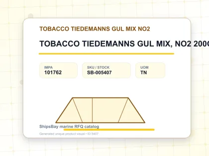 TOBACCO TIEDEMANNS GUL MIX, NO2 200GRM - TOBACCO TIEDEMANNS GUL MIX NO2 - IMPA 101762 - UOM TN