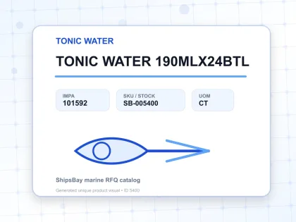 TONIC WATER 190MLX24BTL - TONIC WATER - IMPA 101592 - UOM CT