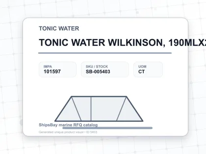 TONIC WATER WILKINSON, 190MLX24BTL - TONIC WATER - IMPA 101597 - UOM CT