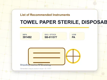 TOWEL PAPER STERILE, DISPOSABLE 12'S - List of Recommended Instruments - IMPA 391492 - UOM PA