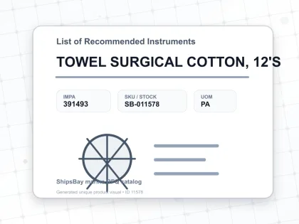 TOWEL SURGICAL COTTON, 12'S - List of Recommended Instruments - IMPA 391493 - UOM PA