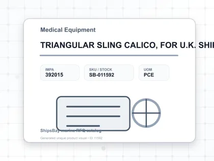 TRIANGULAR SLING CALICO, FOR U.K. SHIPS - Medical Equipment - IMPA 392015 - UOM PCE