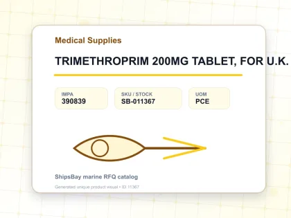 TRIMETHROPRIM 200MG TABLET, FOR U.K. SHIPS - Medical Supplies - IMPA 390839 - UOM PCE