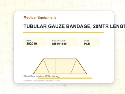 TUBULAR GAUZE BANDAGE, 20MTR LENGTH FOR U.K. SHIPS - Medical Equipment - IMPA 392010 - UOM PCE