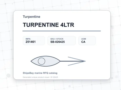 TURPENTINE 4LTR - Turpentine - IMPA 251461 - UOM CA