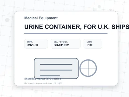 URINE CONTAINER, FOR U.K. SHIPS - Medical Equipment - IMPA 392050 - UOM PCE