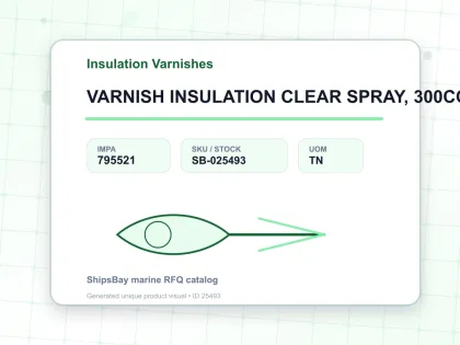 VARNISH INSULATION CLEAR SPRAY, 300CC - Insulation Varnishes - IMPA 795521 - UOM TN