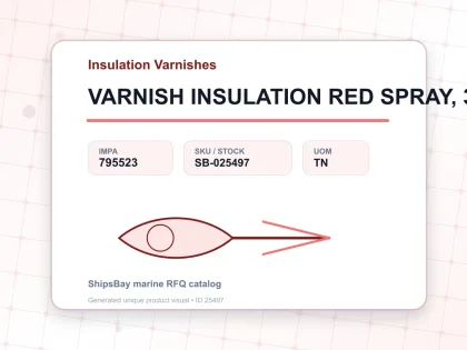 VARNISH INSULATION RED SPRAY, 300CC - Insulation Varnishes - IMPA 795523 - UOM TN