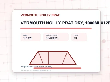 VERMOUTH NOILLY PRAT DRY, 1000MLX12BTL - VERMOUTH NOILLY PRAT - IMPA 101126 - UOM CT