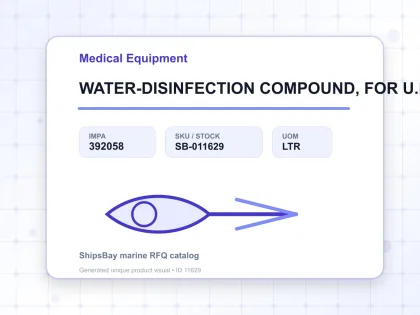 WATER-DISINFECTION COMPOUND, FOR U.K. SHIPS - Medical Equipment - IMPA 392058 - UOM LTR