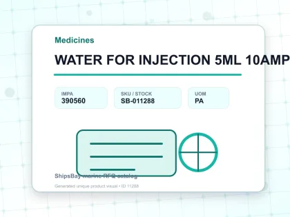WATER FOR INJECTION 5ML 10AMP - Medicines - IMPA 390560 - UOM PA
