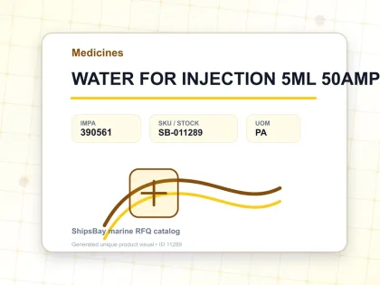 WATER FOR INJECTION 5ML 50AMP - Medicines - IMPA 390561 - UOM PA