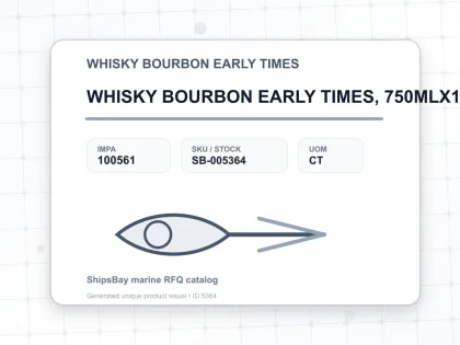 WHISKY BOURBON EARLY TIMES, 750MLX12BTL - WHISKY BOURBON EARLY TIMES - IMPA 100561 - UOM CT