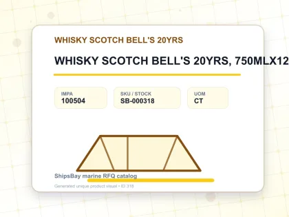 WHISKY SCOTCH BELL'S 20YRS, 750MLX12BTL - WHISKY SCOTCH BELL'S 20YRS - IMPA 100504 - UOM CT