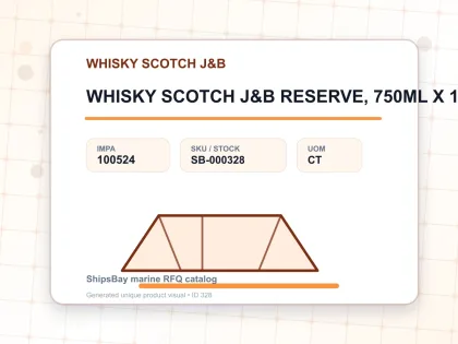 WHISKY SCOTCH J&B RESERVE, 750ML X 12BTL - WHISKY SCOTCH J&B - IMPA 100524 - UOM CT