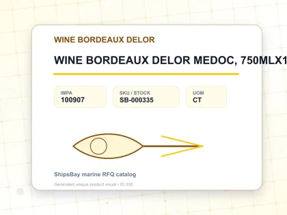 WINE BORDEAUX DELOR MEDOC, 750MLX12BTL - WINE BORDEAUX DELOR - IMPA 100907 - UOM CT