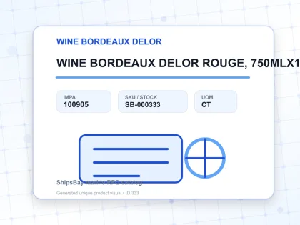 WINE BORDEAUX DELOR ROUGE, 750MLX12BTL - WINE BORDEAUX DELOR - IMPA 100905 - UOM CT
