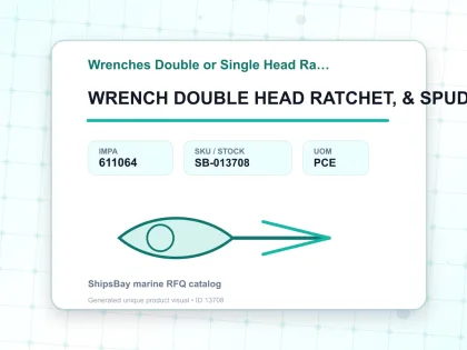 WRENCH DOUBLE HEAD RATCHET, & SPUD 12-POINT 22X27MM - Wrenches Double or Single Head Ratchet - IMPA 611064 - UOM PCE
