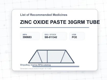 ZINC OXIDE PASTE 30GRM TUBE - List of Recommended Medicines - IMPA 390683 - UOM PCE