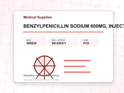 BENZYLPENICILLIN SODIUM 600MG, INJECTION FOR U.K. SHIPS - Medical Supplies - IMPA 390834 - UOM PCE
