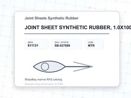 JOINT SHEET SYNTHETIC RUBBER, 1.0X1000X1000MM - Joint Sheets Synthetic Rubber - IMPA 811131 - UOM MTR