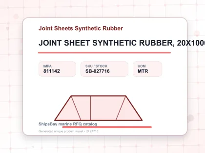 JOINT SHEET SYNTHETIC RUBBER, 20X1000X1000MM - Joint Sheets Synthetic Rubber - IMPA 811142 - UOM MTR