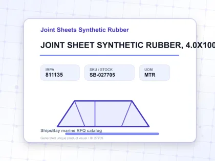 JOINT SHEET SYNTHETIC RUBBER, 4.0X1000X1000MM - Joint Sheets Synthetic Rubber - IMPA 811135 - UOM MTR