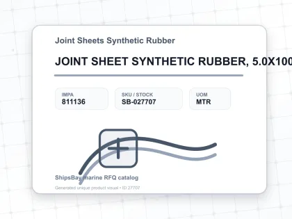 JOINT SHEET SYNTHETIC RUBBER, 5.0X1000X1000MM - Joint Sheets Synthetic Rubber - IMPA 811136 - UOM MTR