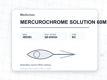 MERCUROCHROME SOLUTION 60ML - Medicines - IMPA 390383 - UOM BO