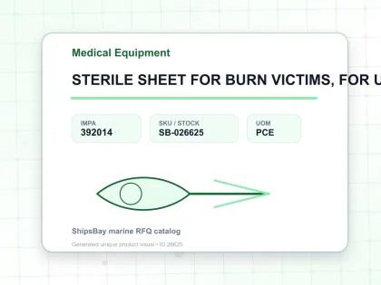 STERILE SHEET FOR BURN VICTIMS, FOR U.K. SHIPS - Medical Equipment - IMPA 392014 - UOM PCE