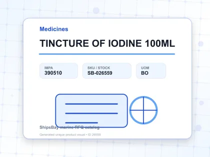 TINCTURE OF IODINE 100ML - Medicines - IMPA 390510 - UOM BO