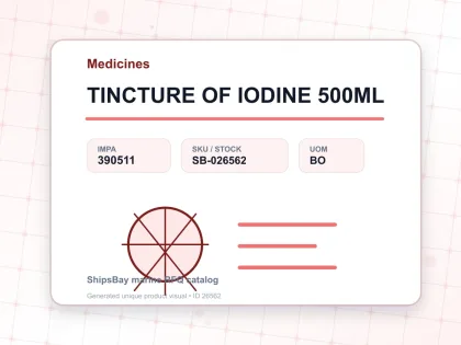 TINCTURE OF IODINE 500ML - Medicines - IMPA 390511 - UOM BO