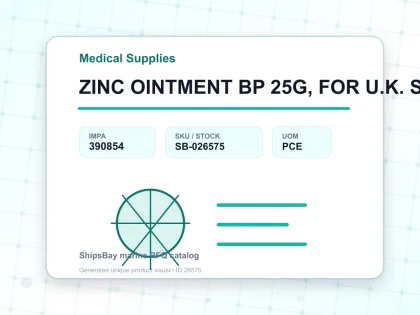 ZINC OINTMENT BP 25G, FOR U.K. SHIPS - Medical Supplies - IMPA 390854 - UOM PCE