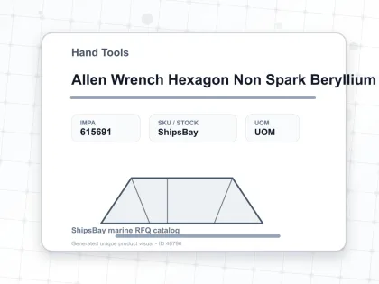 Allen Wrench Hexagon Non Spark Beryllium Copper 3 Mm - Hand Tools - IMPA 615691