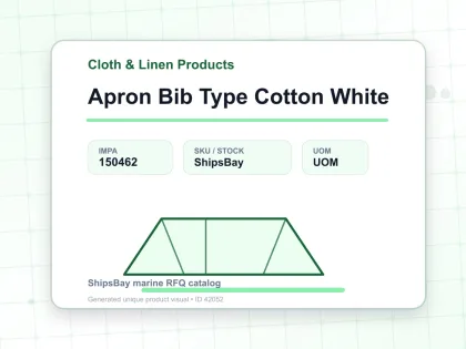 Apron Bib Type Cotton White - Cloth & Linen Products - IMPA 150462