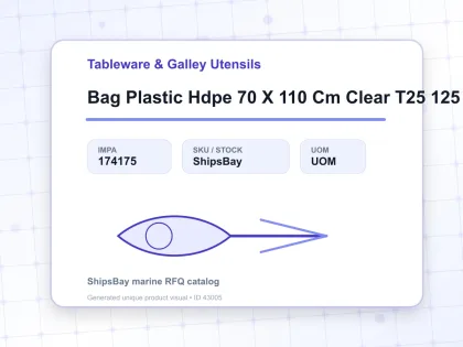 Bag Plastic Hdpe 70 X 110 Cm Clear T25 125 Liter 25’S - Tableware & Galley Utensils - IMPA 174175