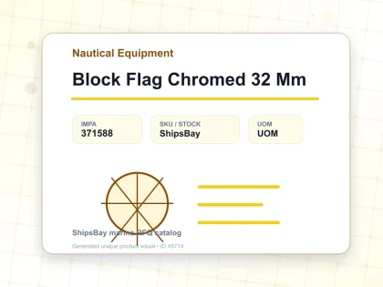 Block Flag Chromed 32 Mm - Nautical Equipment - IMPA 371588