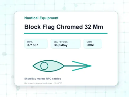 Block Flag Chromed 32 Mm - Nautical Equipment - IMPA 371587