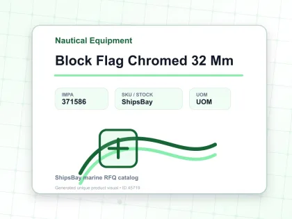 Block Flag Chromed 32 Mm - Nautical Equipment - IMPA 371586