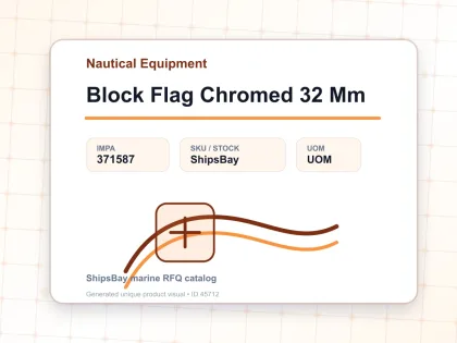 Block Flag Chromed 32 Mm - Nautical Equipment - IMPA 371587
